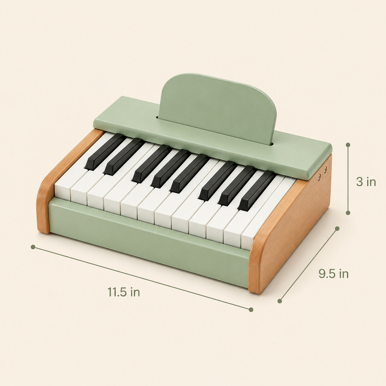 FamToy 18-Key Wooden Toy Piano with Music Stand
