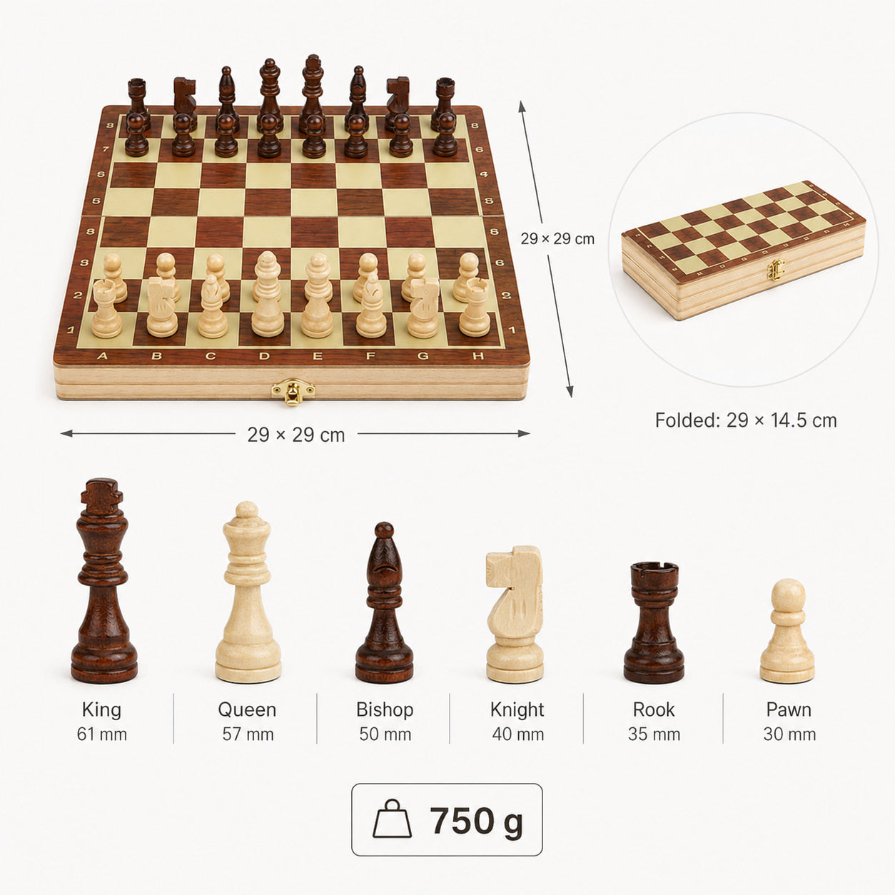 FamToy Magnetic Wooden Chess Set