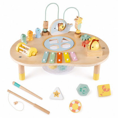 FamToy 7-in-1 Wooden Baby Activity Table