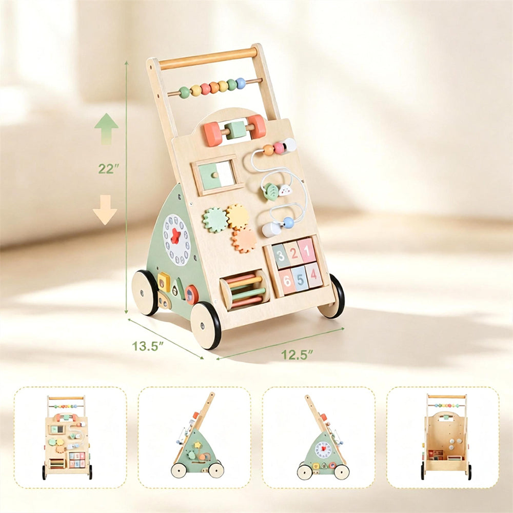FamToy Wooden Toddler Push Walker Toy