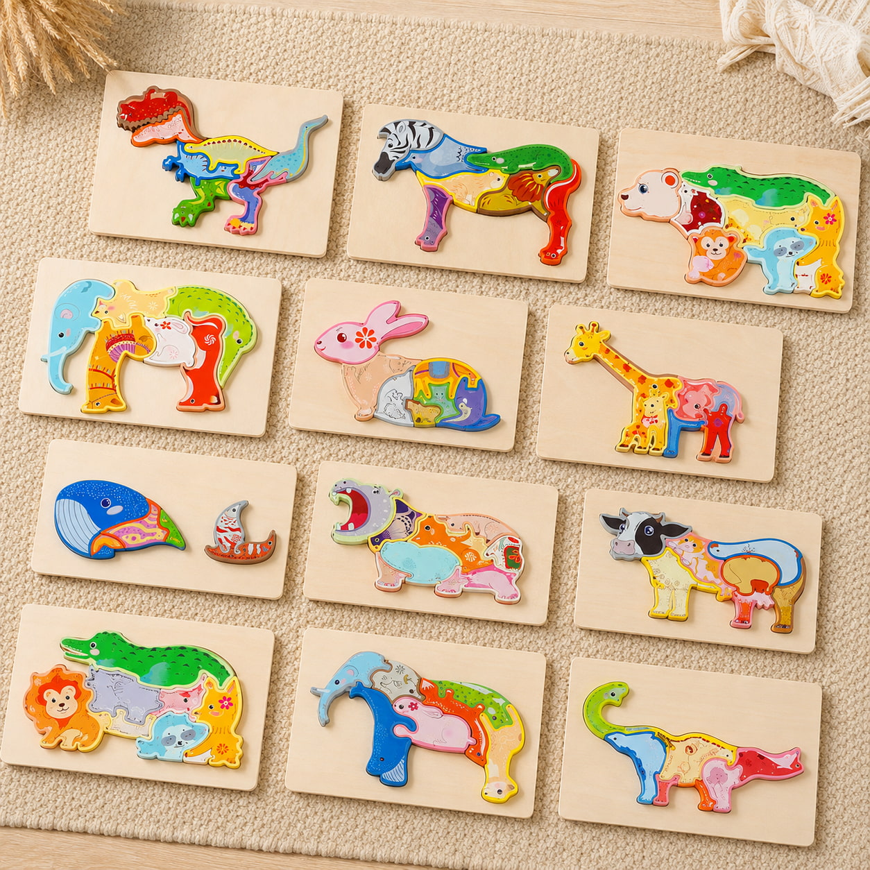 FamToy Wooden Animal Chunky Puzzle