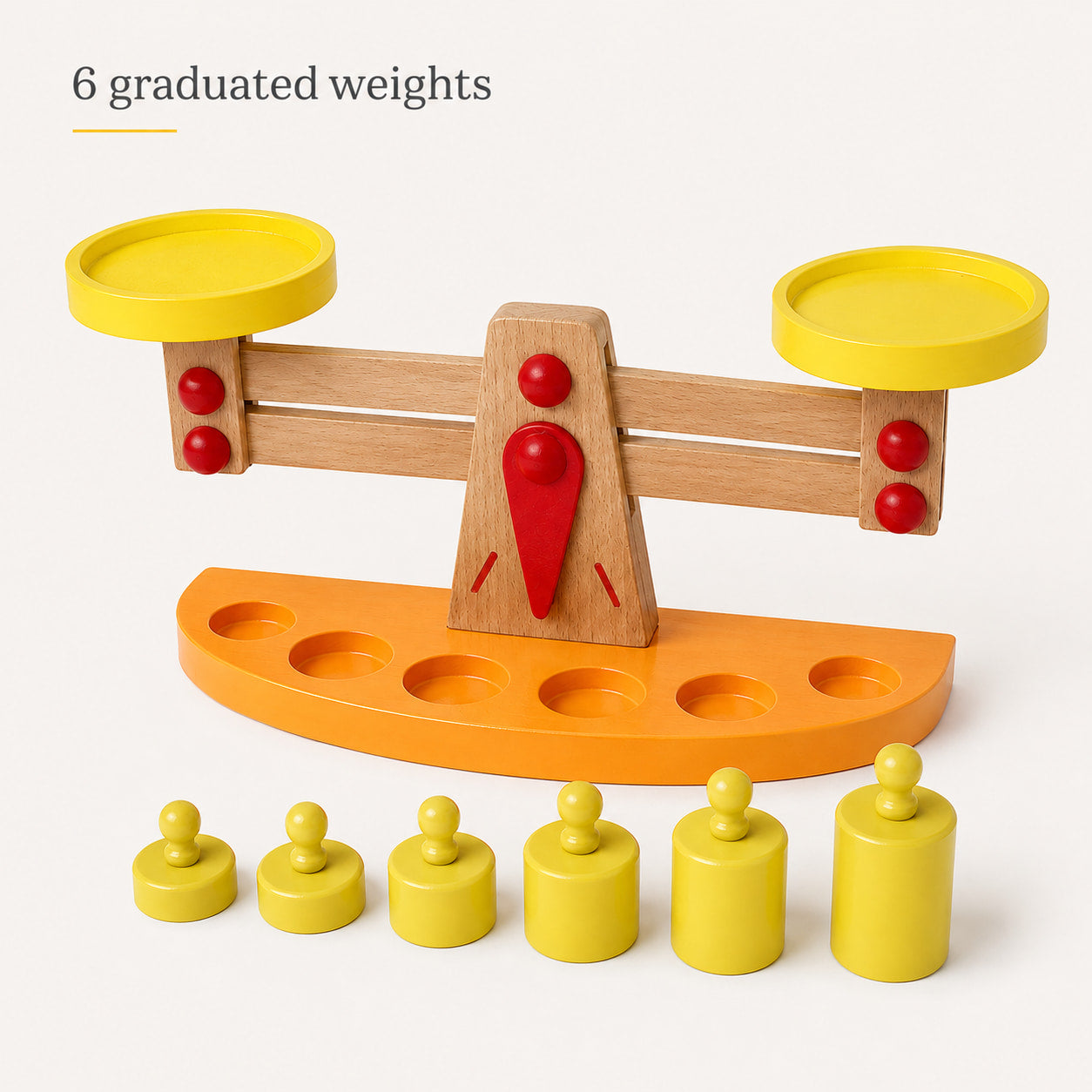 Wooden Balance Scale Toy with Weights
