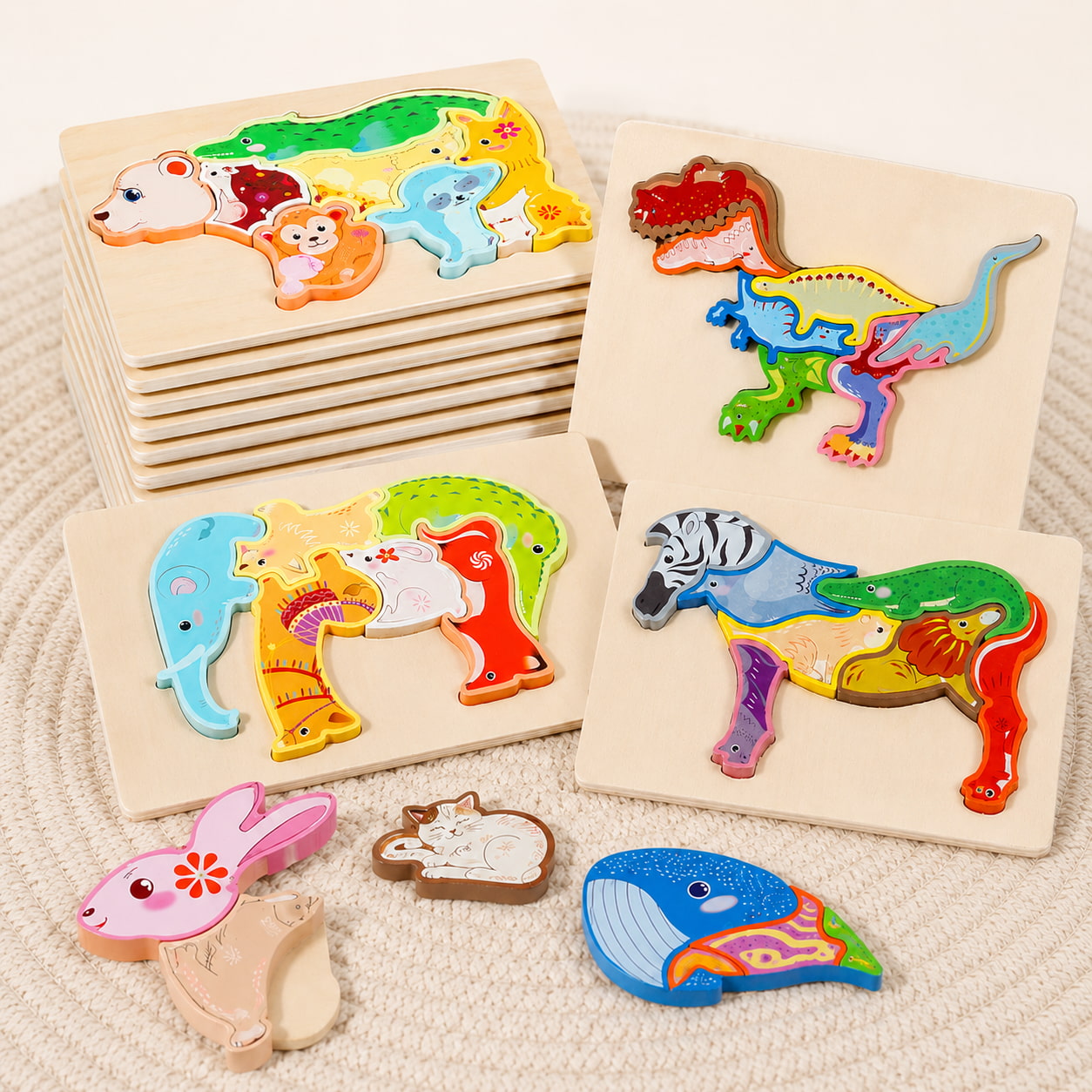 FamToy Wooden Animal Chunky Puzzle
