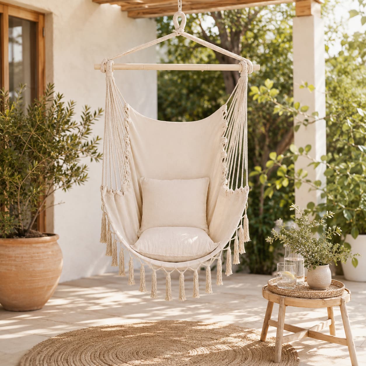FamToy Hanging Hammock Chair Swing with Pillows