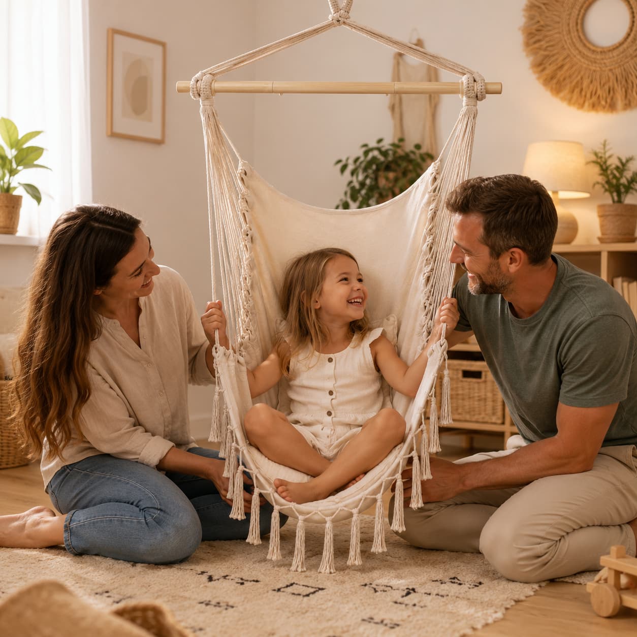 FamToy Hanging Hammock Chair Swing with Pillows
