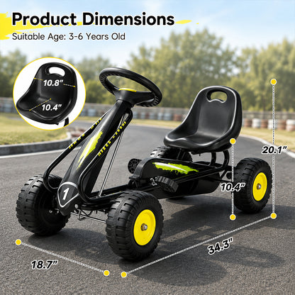 FamToy Kids Pedal Go Kart with Adjustable Seat, Black