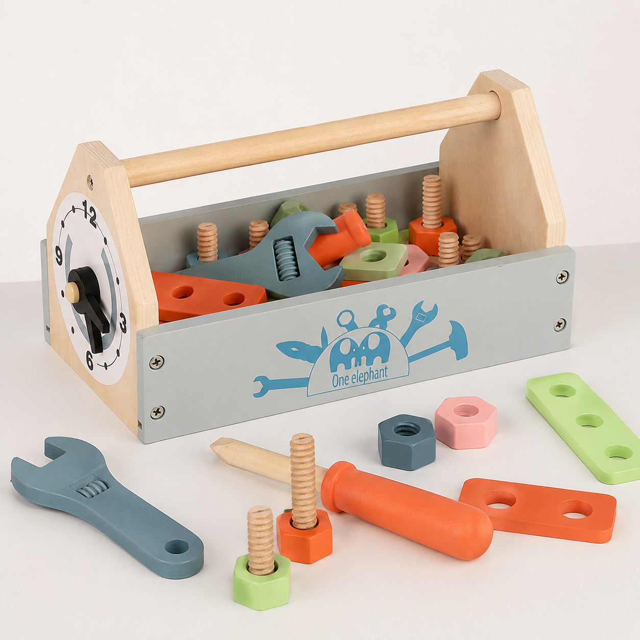 Wooden DIY Tool Box Set for Kids Ages 4-6