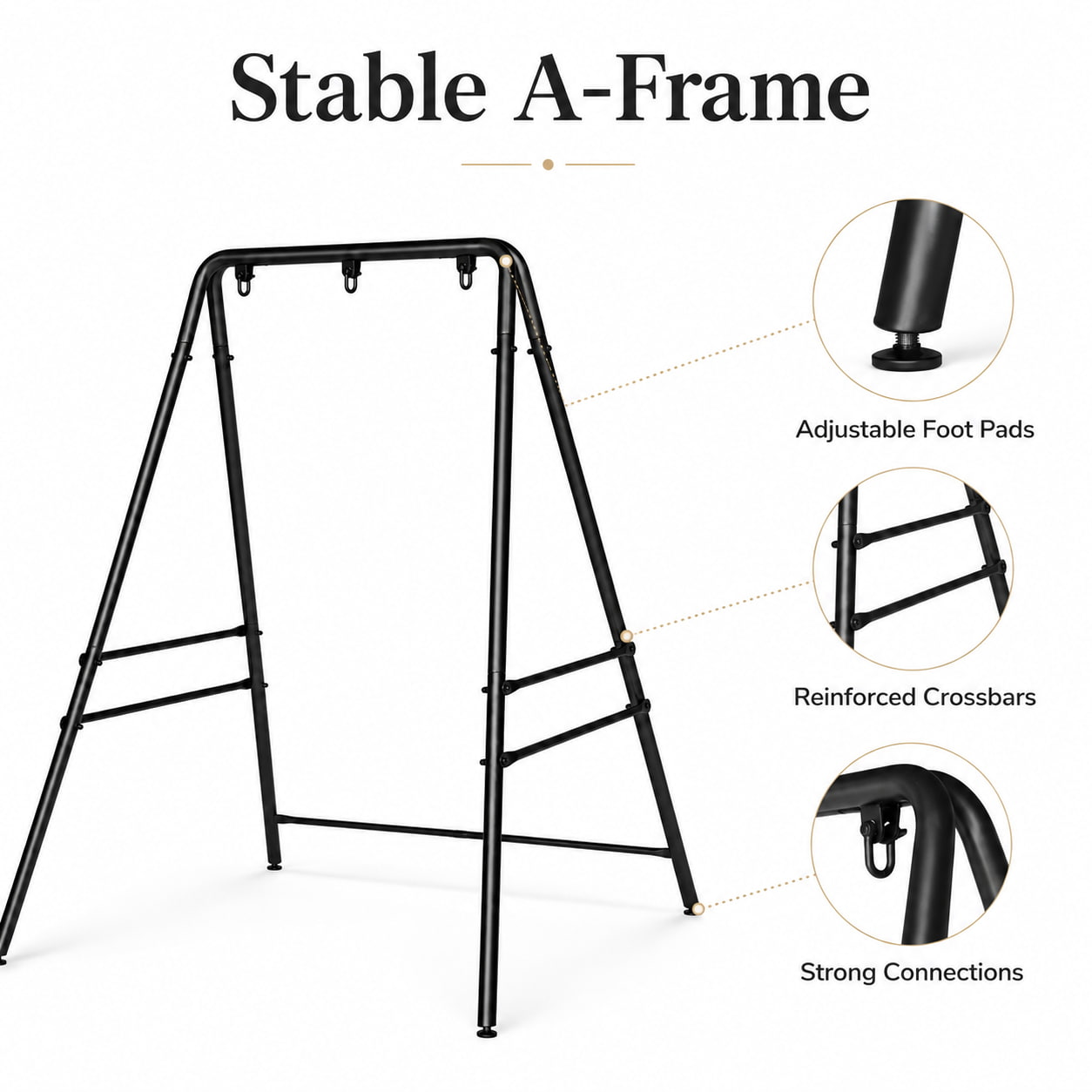 FamToy A-Frame Hammock Chair Stand 3-Ring