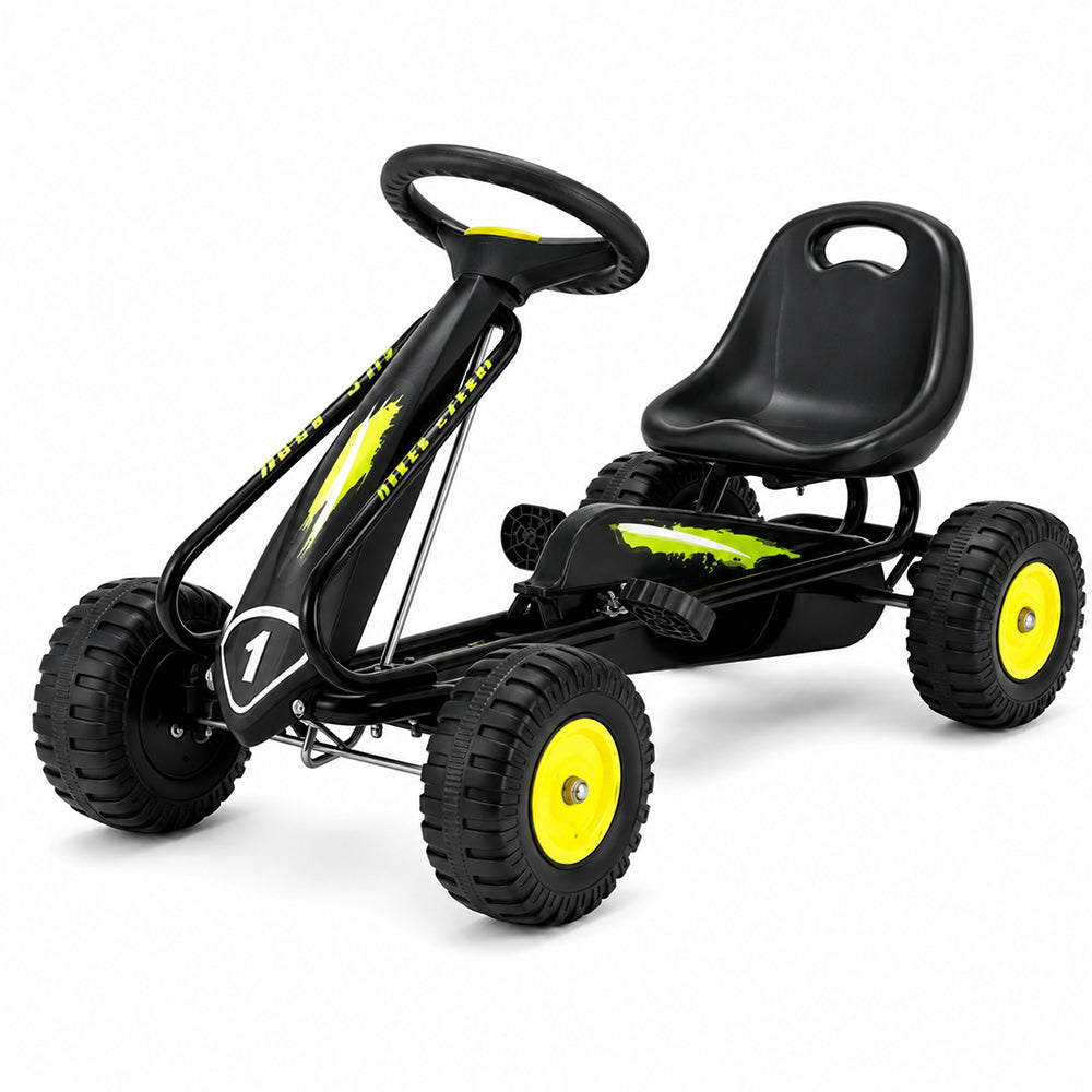 FamToy Kids Pedal Go Kart with Adjustable Seat, Black