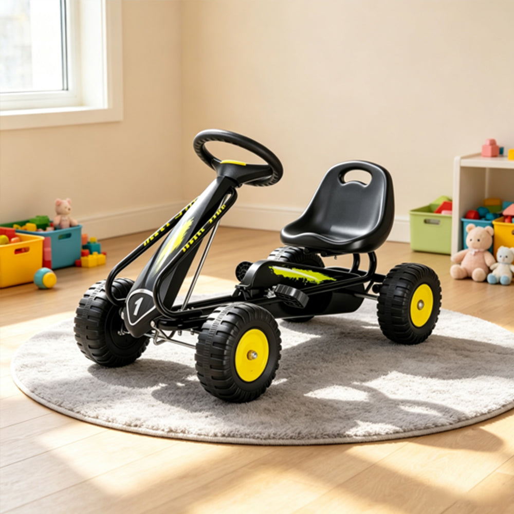 FamToy Kids Pedal Go Kart with Adjustable Seat, Black