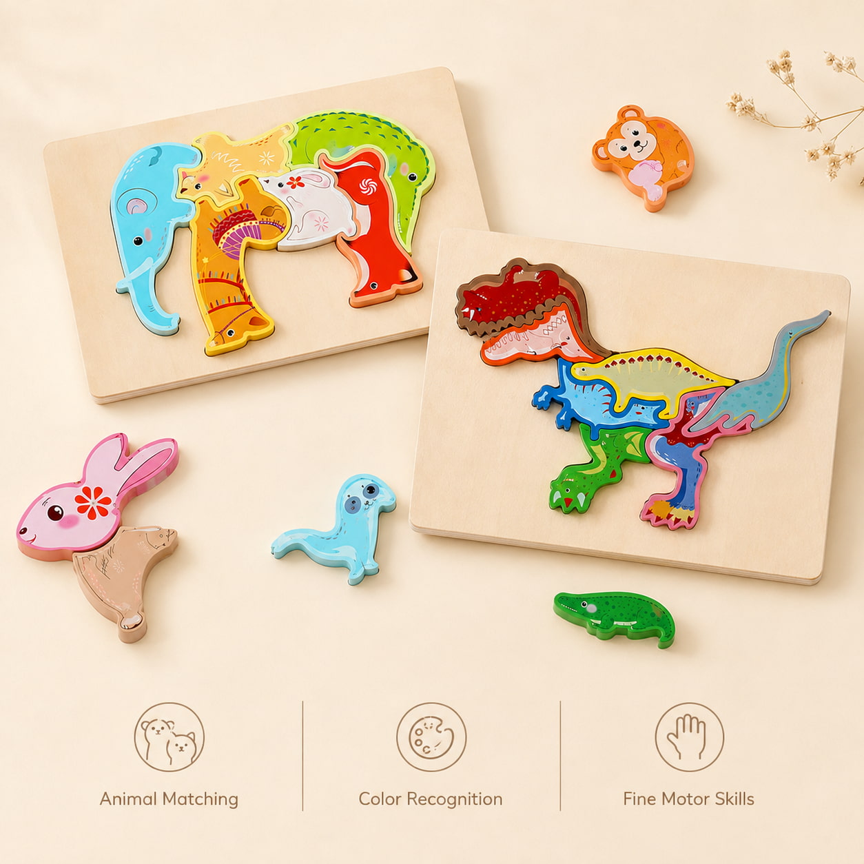 FamToy Wooden Animal Chunky Puzzle