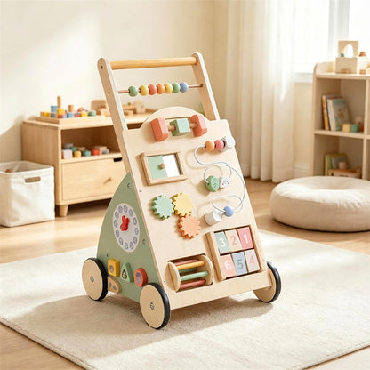 FamToy Wooden Toddler Push Walker Toy