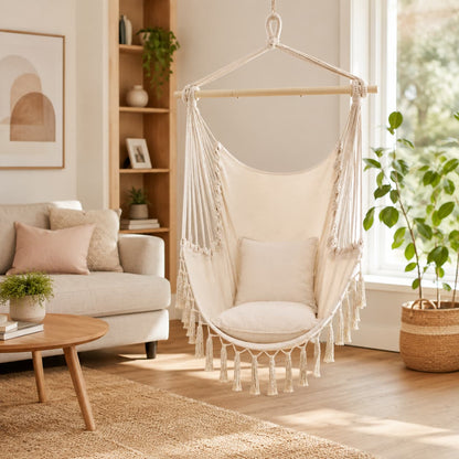 FamToy Hanging Hammock Chair Swing with Pillows
