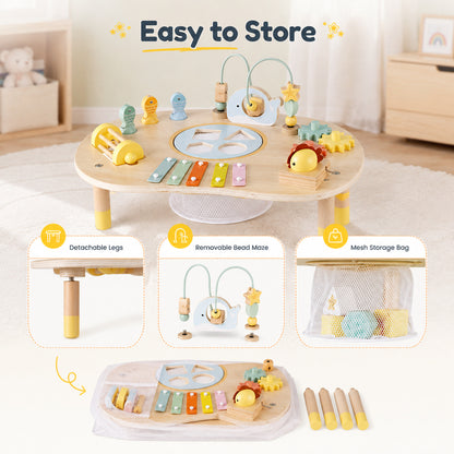 FamToy 7-in-1 Wooden Baby Activity Table