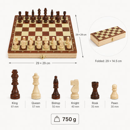 FamToy Magnetic Wooden Chess Set
