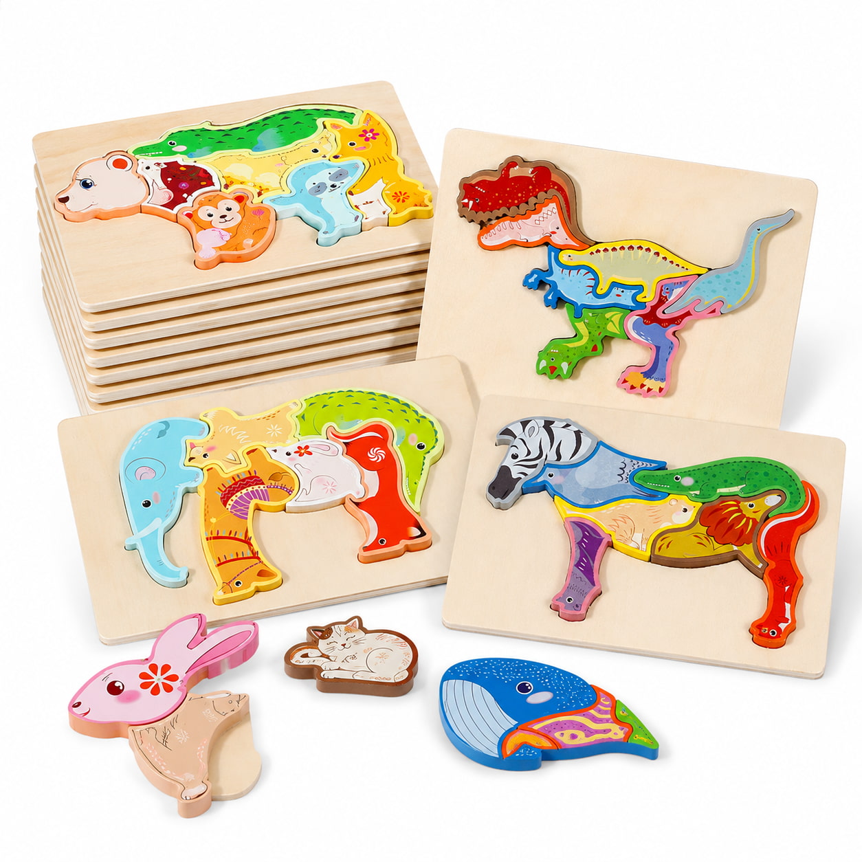 FamToy Wooden Animal Chunky Puzzle