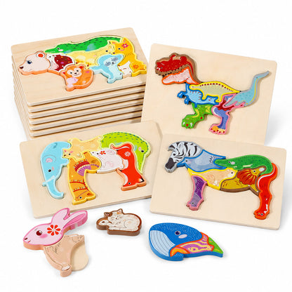 FamToy Wooden Animal Chunky Puzzle