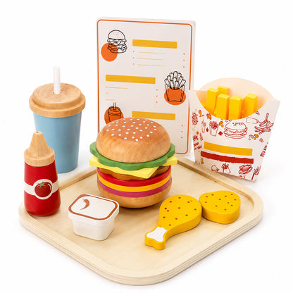 Wooden Fast Food Pretend Play Set