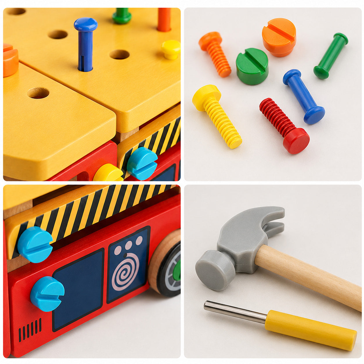 FamToy Wooden Fire Truck Tool Set