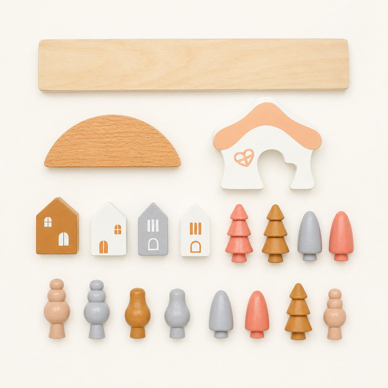 FamToy Wooden Village Balance Stacking Game