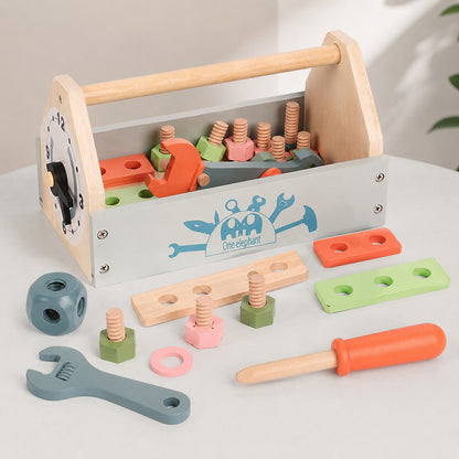 Wooden DIY Tool Box Set for Kids Ages 4-6