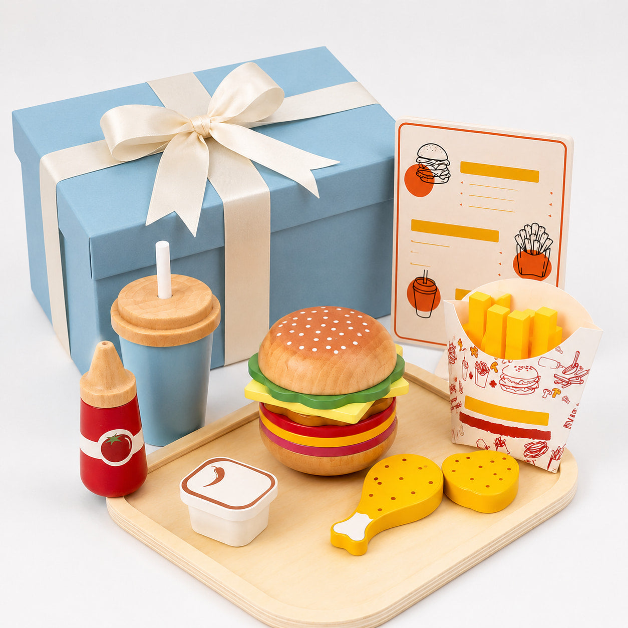 Wooden Fast Food Pretend Play Set