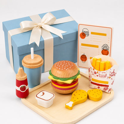 Wooden Fast Food Pretend Play Set