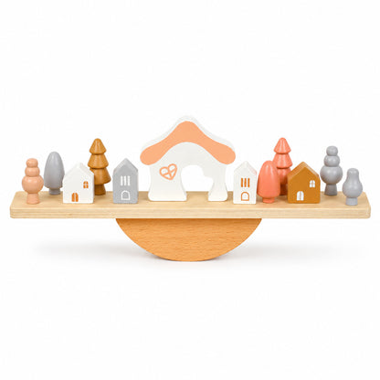 FamToy Wooden Village Balance Stacking Game