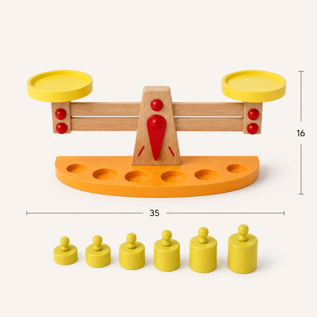 Wooden Balance Scale Toy with Weights