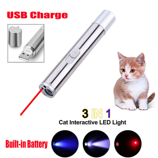 3-in-1 USB Rechargeable Pet Laser Toy