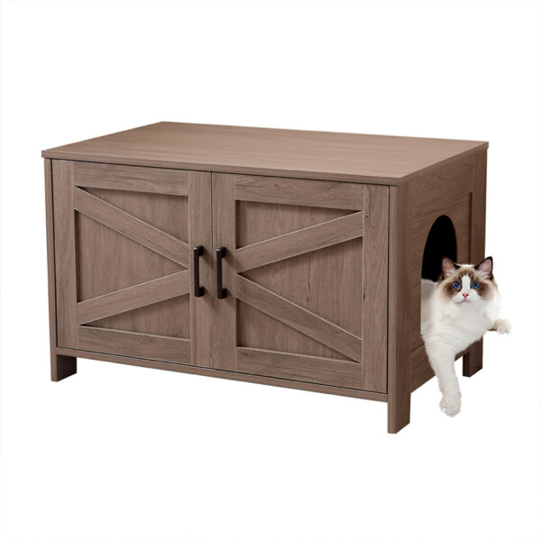 Wooden Cat Litter Box Cabinet