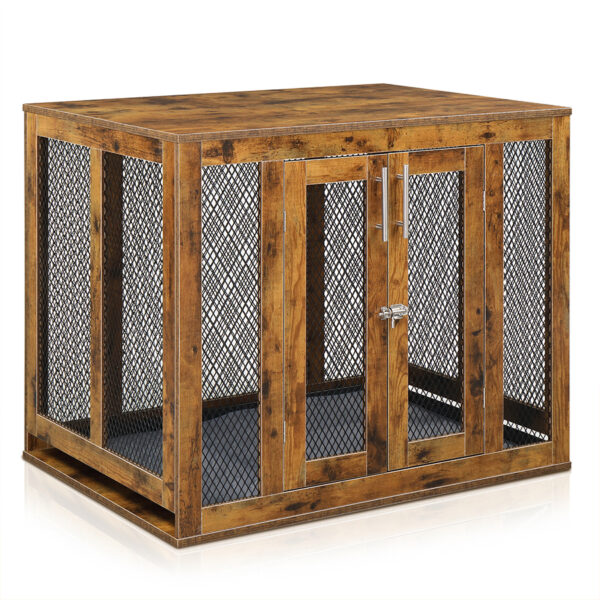 Furniture Dog Crate with Tray & Cushion